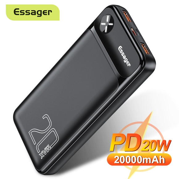 Power Bank 20000mAh 20W 3A Fast Charge Essager