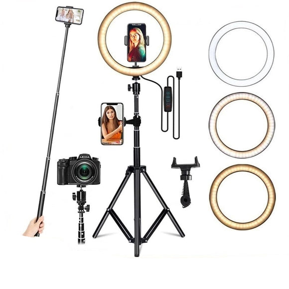Selfie Ring Stativ LED Beleuchtung dimmbar